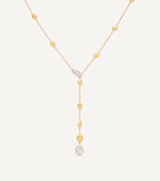 Marco Bicego Siviglia Diamond 18K Engraved Yellow Gold Chain Necklace