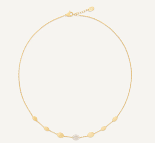 Marco Bicego Siviglia Diamond 18K Engraved Yellow Gold Chain Necklace