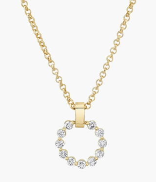 Michael M Diamond 18K Polished Pink Gold Pendant Necklace