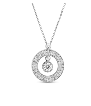 Cento Collection by Roberto Coin Diamond 18K Polished White Gold Pendant Necklace
