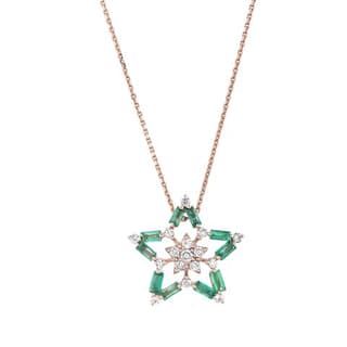 Bee Goddess Diamond 14K Polished Rose Gold Pendant Necklace