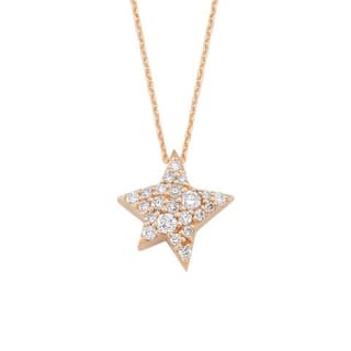 Bee Goddess Diamond 14K Polished Rose Gold Pendant Necklace