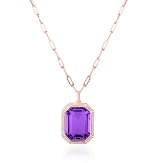 Goshwara Manhattan Amethyst 18K Polished Yellow Gold Pendant Necklace