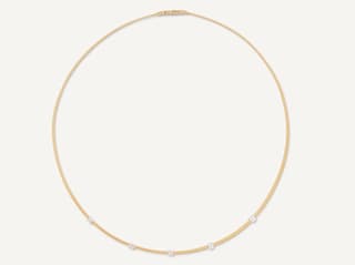 Marco Bicego Masai Diamond 18K Engraved Yellow Gold Chain Necklace