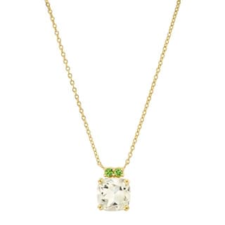 Sloane Street Amethyst 18K Strie Detail Yellow Gold Chain Necklace