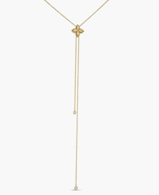 Roberto Coin Princess Flower Diamond 18K Polished Yellow Gold Chain Necklace