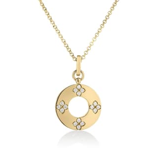 Roberto Coin Love In Verona Diamond 18K Polished Yellow Gold Pendant Necklace