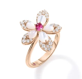 Roberto Coin Diamond 18K Polished Rose Gold Band Ring