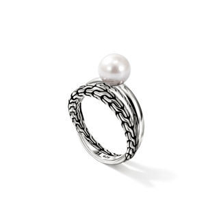 John Hardy Freshwater Pearl Sterling Silver Band Ring
