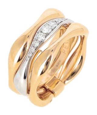 Pesavento Diamond 18K Polished Two-Tone Vermeil Band Ring