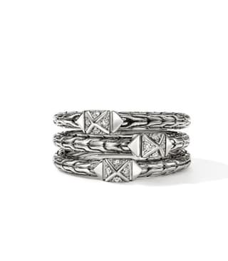 John Hardy Diamond Polished Silver Sterling Silver Band Ring