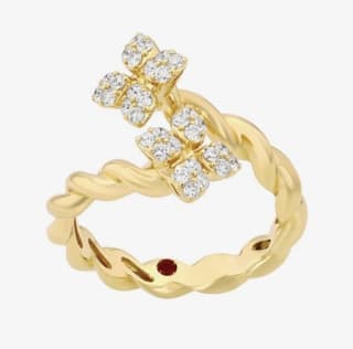 Roberto Coin Love In Verona Diamond 18K Polished Yellow Gold Chain Ring