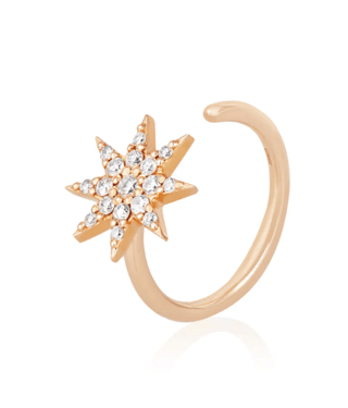 Bee Goddess Diamond 14K Polished Rose Gold Band Ring