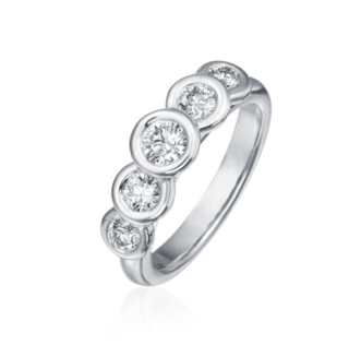Gumuchian Diamond 950PTK Polished Silver Platinum Band Ring