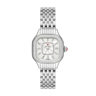 Michele Watches Diamond Stainless Steel Watch