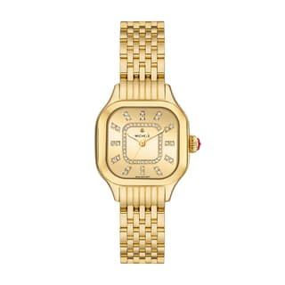 Michele Watches Deco Diamond Stainless Steel Watch