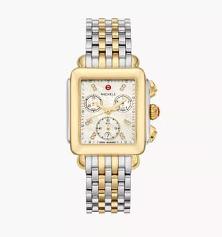 Michele Watches Deco Diamond Stainless Steel Watch