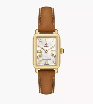 Michele Watches Deco Mother of Pearl Leather Watch