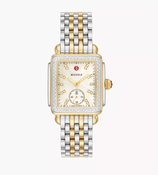 Michele Watches Deco Diamond Stainless Steel Watch