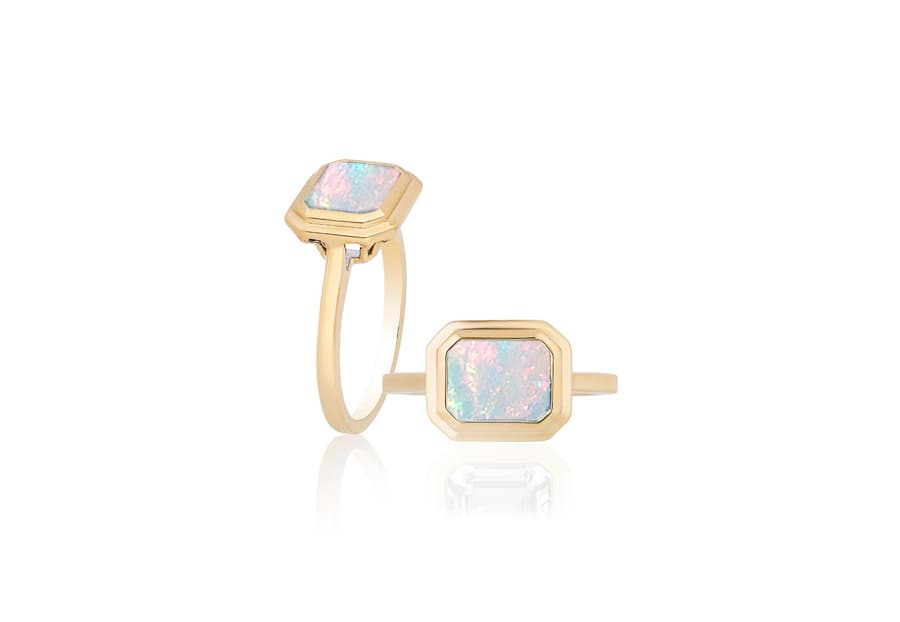 Goshwara Manhattan Opal 18K Polished Yellow Gold Band Ring