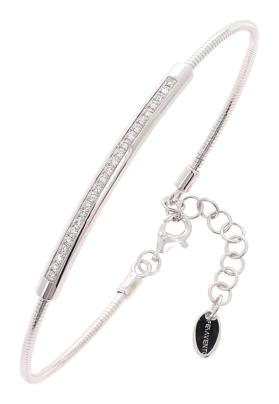 Pesavento DNA Spring Diamond Polished Silver Rhodium Bangle Bracelet