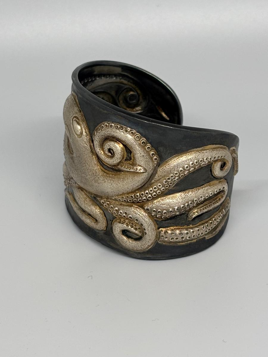 Jewel Lab 23K Hammered Silver Sterling Silver Cuff Bracelet
