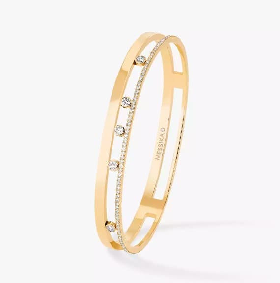 Messika Move Diamond 18K Polished White Gold Band Bracelet