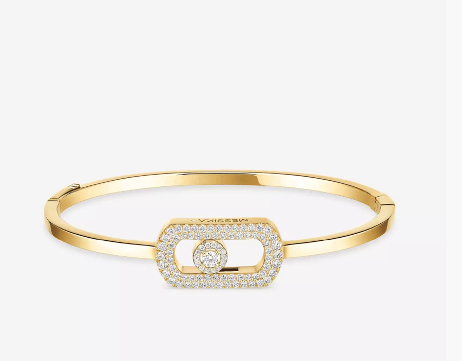 Messika Move Diamond 18K Polished Yellow Gold Bangle Bracelet