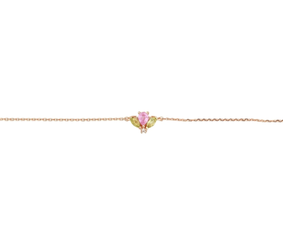 Bee Goddess Sapphire 14K Polished Rose Gold Chain Bracelet