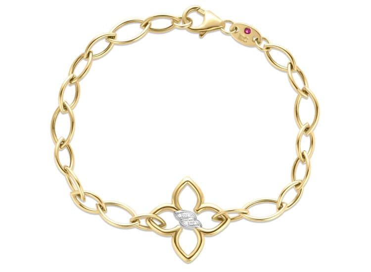 Roberto Coin Cialoma Diamond 18K Polished Yellow Gold Chain Bracelet