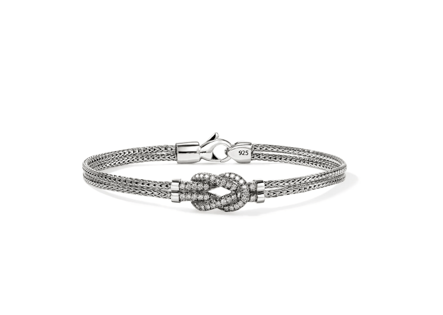 John Hardy Diamond Sterling Silver Chain Bracelet