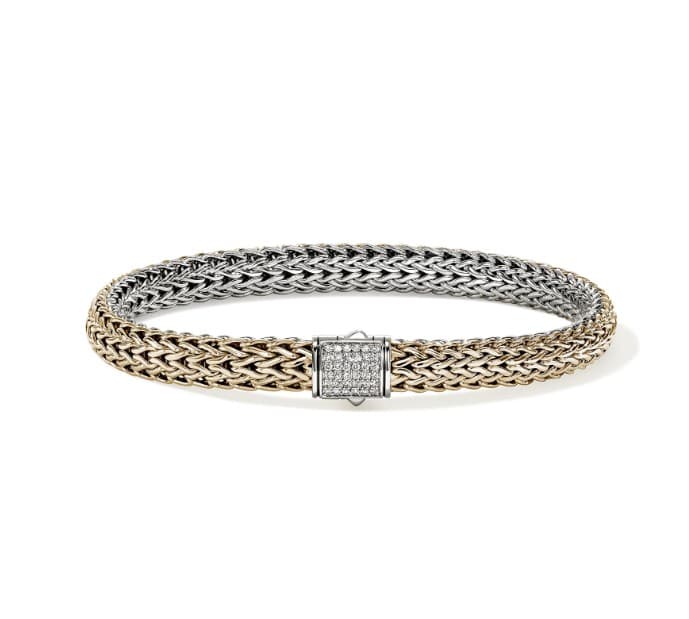 John Hardy Diamond 14K Two-Tone Gold Band Bracelet
