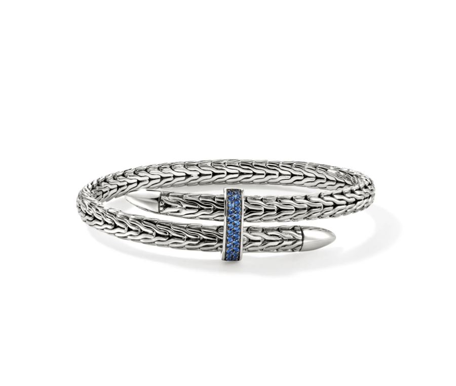John Hardy Sapphire Sterling Silver Cuff Bracelet
