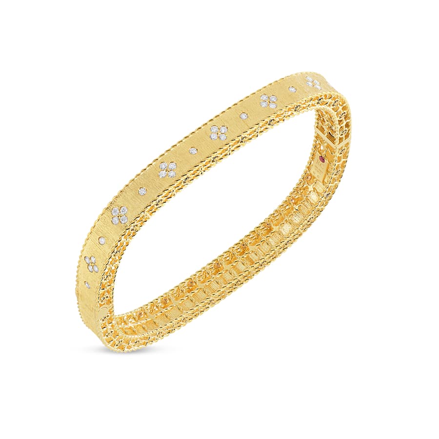 Roberto Coin Princess Flower Diamond Bangle Bracelet