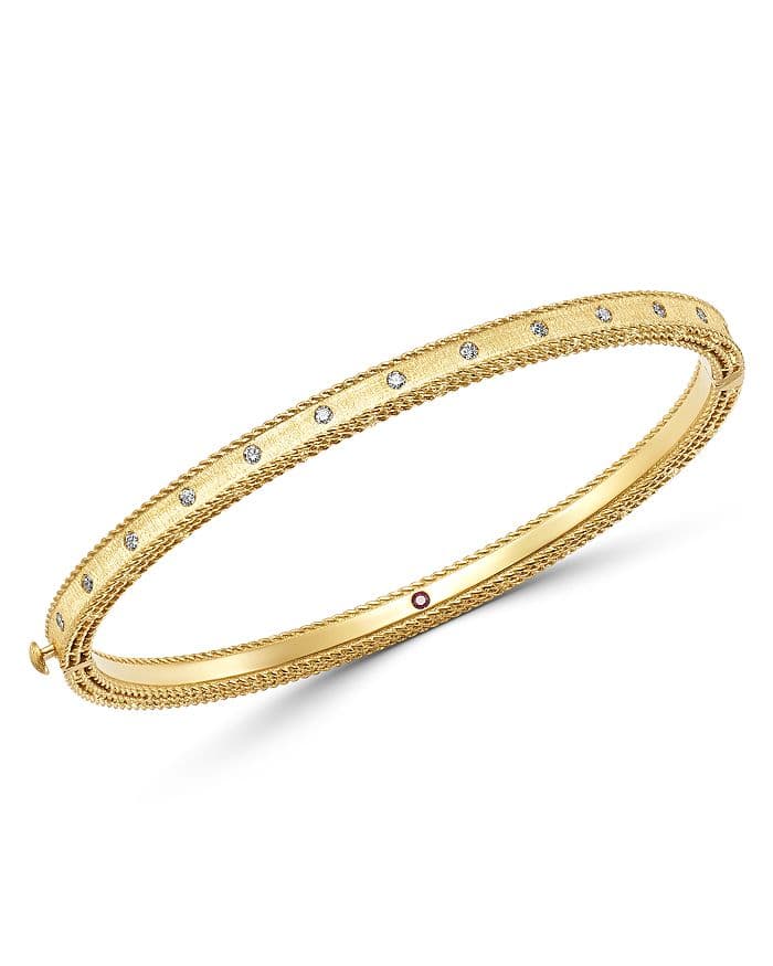 Roberto Coin Princess Flower Diamond Bangle Bracelet