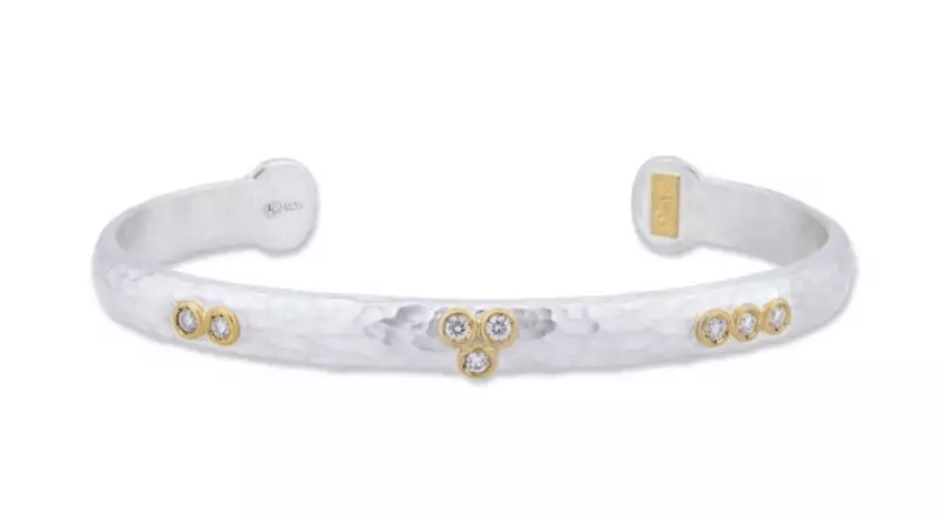 Lika Behar Collection Diamond 24K Satin Yellow Gold Bangle Bracelet