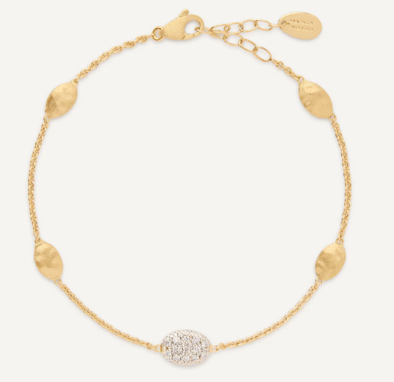 Marco Bicego Siviglia Diamond 18K Engraved Yellow Gold Flex Bracelet