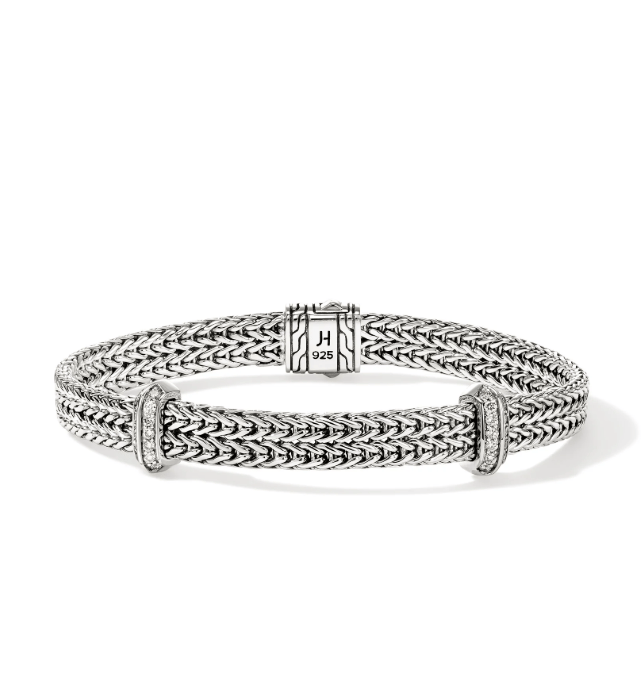 John Hardy Diamond Silver Sterling Silver Chain Bracelet