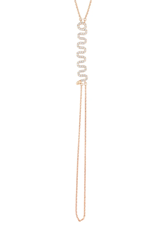 Bee Goddess Diamond 14K Polished Rose Gold Chain Bracelet