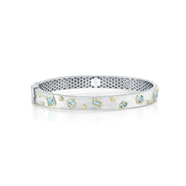 Sloane Street Topaz Silver Sterling Silver Bangle Bracelet
