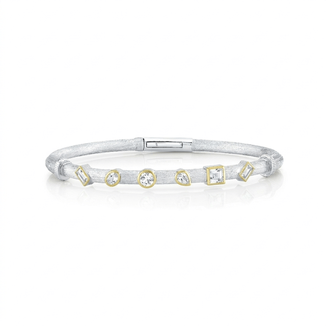 Sloane Street Topaz Silver Sterling Silver Bangle Bracelet