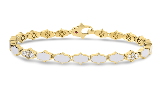 Roberto Coin Diamond 18K Polished Yellow Gold Bangle Bracelet