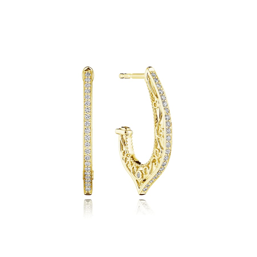 Verragio Diamond in 18K Polished Yellow Gold Hoop Earrings