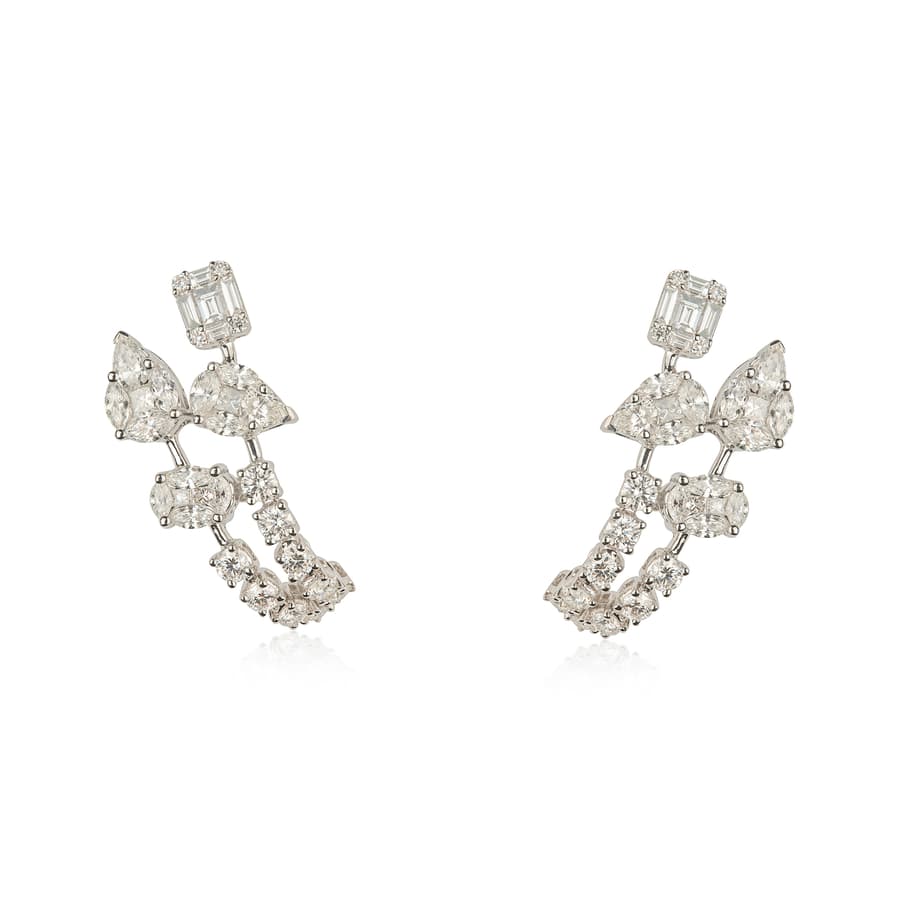 ZYDO ITALY Diamond in 18K White Gold Post Earrings