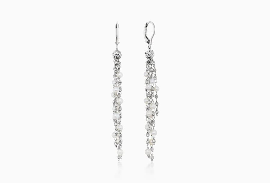 Platinum Born Pearl Platinum Dangle Earrings