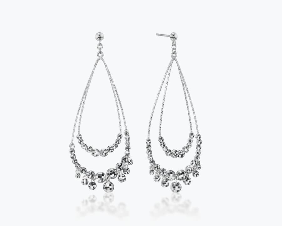 Platinum Born in 850PTK Polished Platinum Dangle Earrings