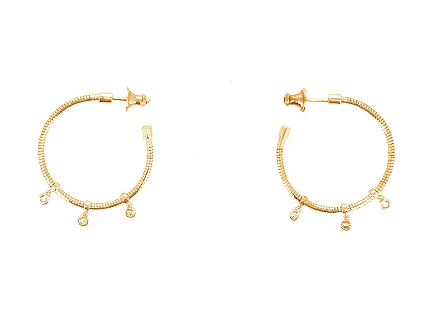 Pesavento DNA Diamond in 18K Polished Yellow Vermeil Hoop Earrings