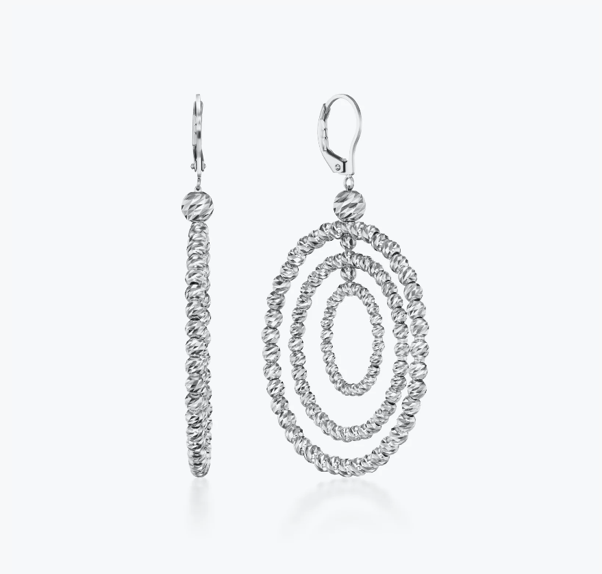 Platinum Born in 850/950PTK Diamond Cut Platinum Hoop Earrings