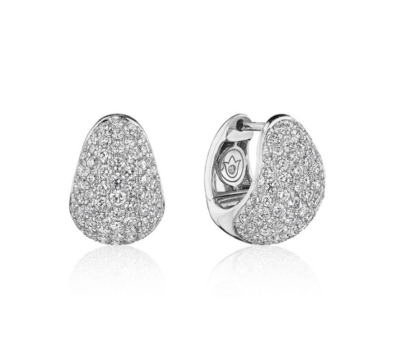 Verragio Diamond in 18K Polished White Gold Huggie Earrings