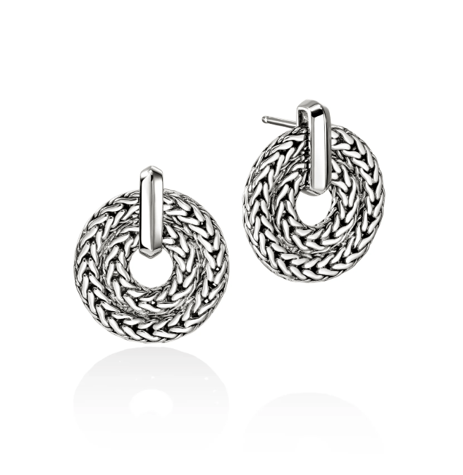 John Hardy White Sterling Silver Post Earrings